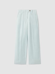 Reiss Blue Lori Petite Viscose-Linen Wide Leg Suit Trousers - Image 2 of 7