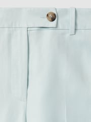 Reiss Blue Lori Petite Viscose-Linen Wide Leg Suit Trousers - Image 6 of 7