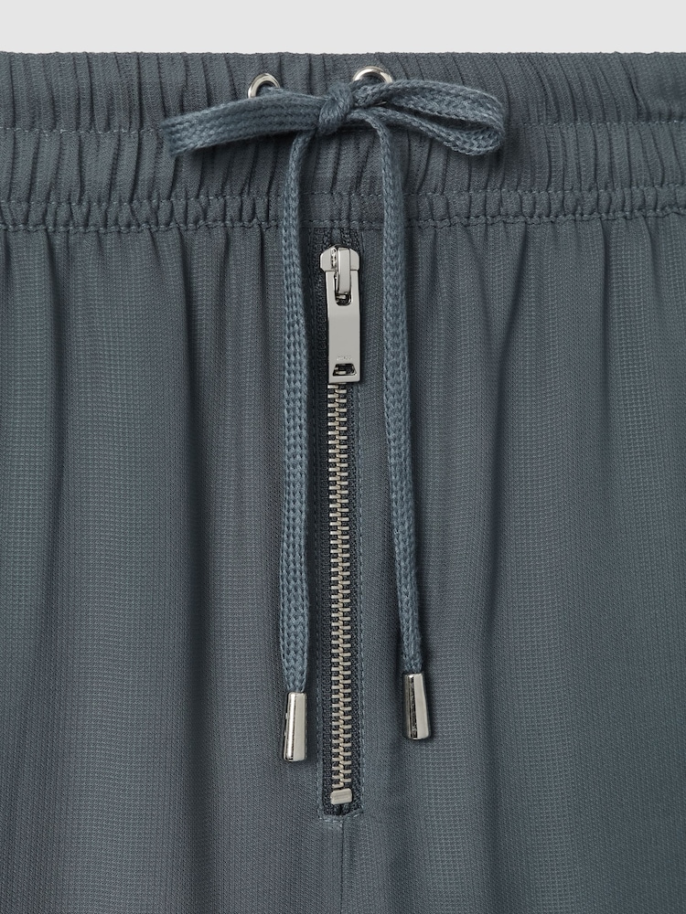 Reiss Blue Cameilla Drawstring Zip-Front Wide Leg Trousers - Image 6 of 6