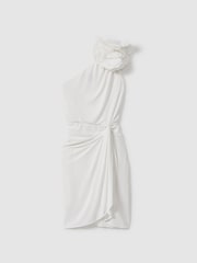 Halston One-Shoulder Ruffle Mini Dress - Image 2 of 6