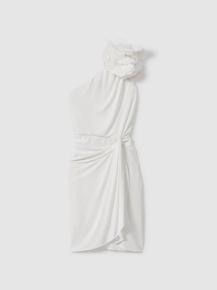 Halston One-Shoulder Ruffle Mini Dress - Image 2 of 6