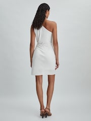 Halston One-Shoulder Ruffle Mini Dress - Image 4 of 6