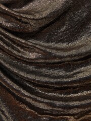Halston Metallic Ruched Maxi Dress - Image 6 of 6