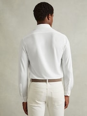 Reiss White Bobby Modal Blend Cutaway Collar Shirt - Image 4 of 6