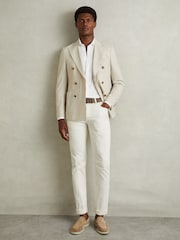 Reiss White Bobby Modal Blend Cutaway Collar Shirt - Image 5 of 6