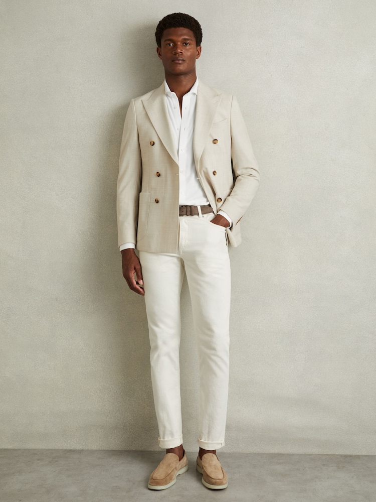 Reiss White Bobby Modal Blend Cutaway Collar Shirt - Image 5 of 6