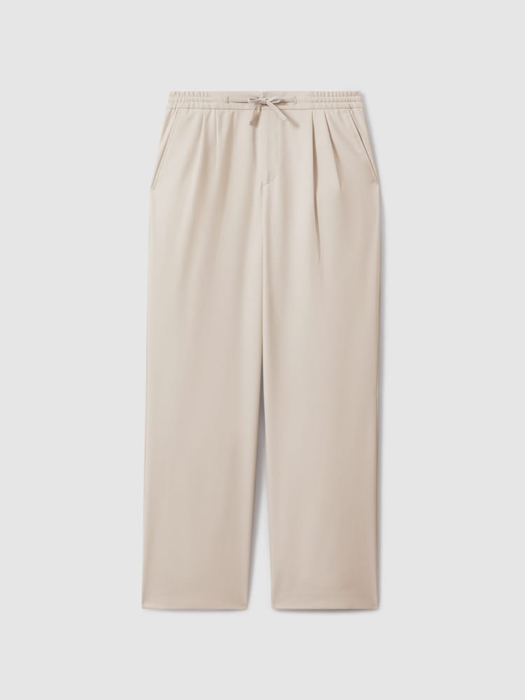 Reiss Stone Arden Relaxed Twill Drawstring Trousers - Image 2 of 5 Reiss Stone Arden Relaxed Twill Drawstring Trousers - Image 2 of 5