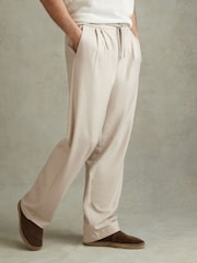 Reiss Stone Arden Relaxed Twill Drawstring Trousers - Image 3 of 5