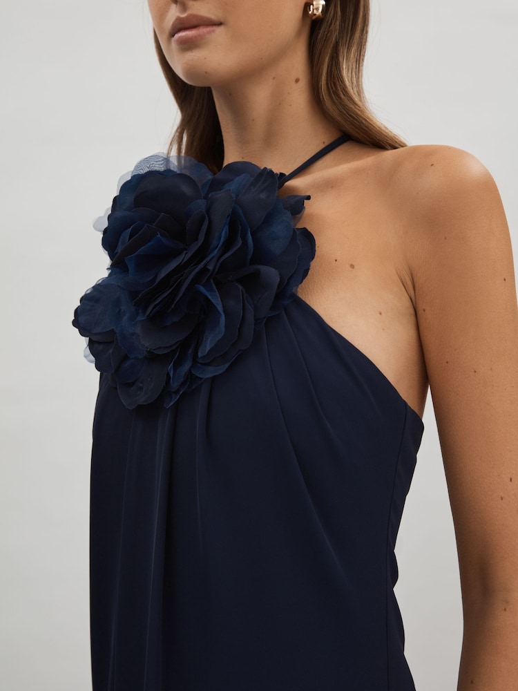 فستان ماكسي مُزيّن بزهور من Halston - Image 4 of 6