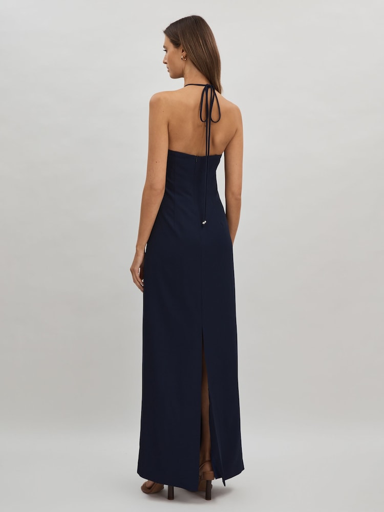 فستان ماكسي مُزيّن بزهور من Halston - Image 5 of 6