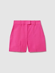 Reiss Pink Hewey Tailored Textured Suit Shorts - Image 2 of 6
