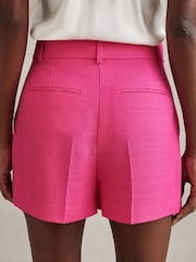 Reiss Pink Hewey Tailored Textured Suit Shorts - Image 4 of 6