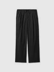 Reiss Black Arden Relaxed Twill Drawstring Trousers - Image 2 of 6