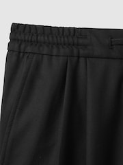 Reiss Black Arden Relaxed Twill Drawstring Trousers - Image 6 of 6