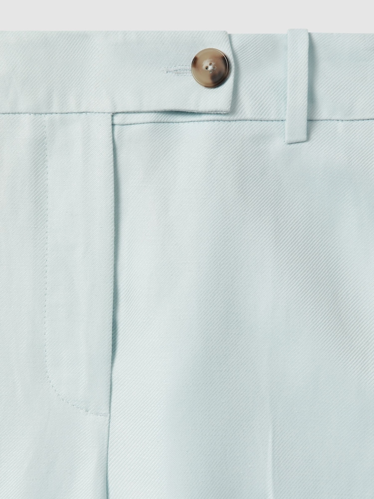 Reiss Blue Lori Viscose-Linen Wide Leg Suit Trousers - Image 6 of 6