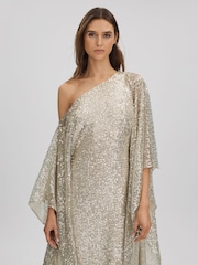 Halston Sequin Off-The-Shoulder Maxi Dress - Image 4 of 7