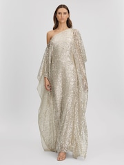 Halston Sequin Off-The-Shoulder Maxi Dress - Image 6 of 7