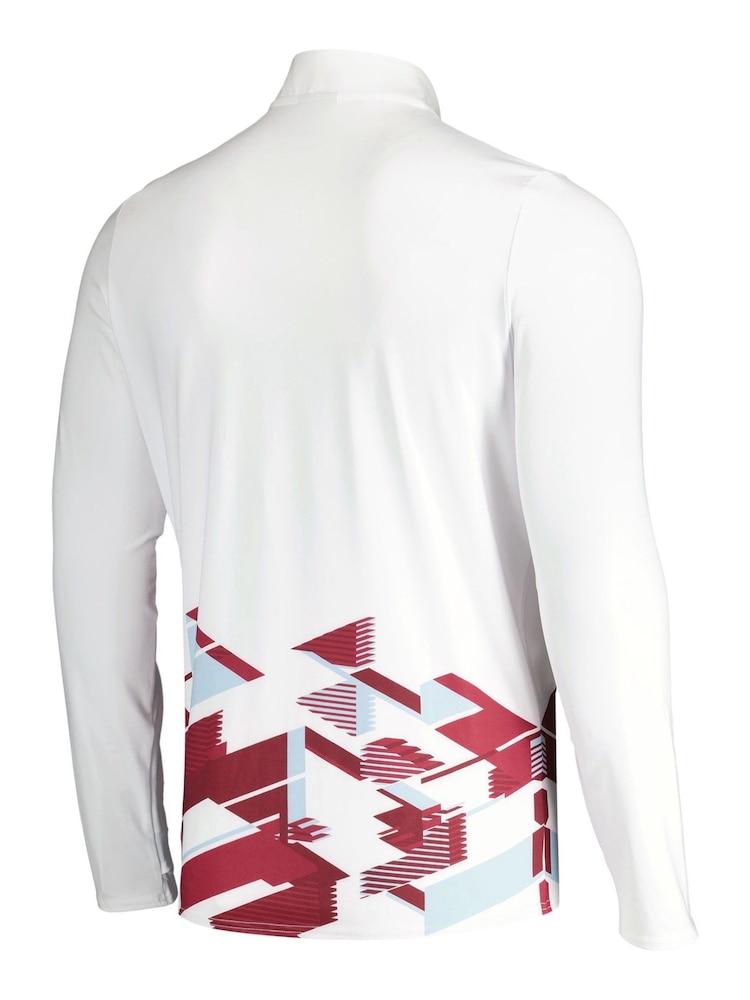 Fanatics West Ham United Umbro Away Warm Up Half Zip White Sweatshirt - Image 3 of 3 Fanatics West Ham United Umbro Away Warm Up Half Zip White Sweatshirt - Image 3 of 3