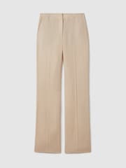 Reiss Blush Penelope Atelier Italian Textured Slim Flared Suit Trousers - Image 2 of 5