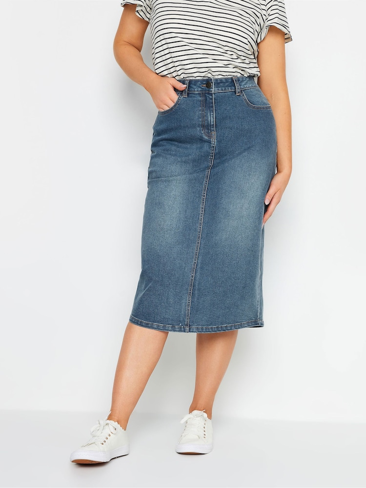 M&Co Blue Petite Denim Skirt - Image 2 of 6