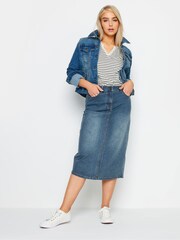 M&Co Blue Petite Denim Skirt - Image 3 of 6