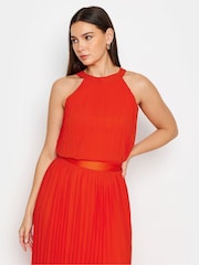 برتقالي - فستان ماكسي طويل بطيات ورقبة بشريط من Long Tall Sally - Image 4 of 4