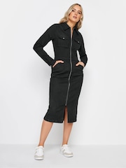 Long Tall Sally Black Green Zip Up Dress - Image 1 of 4