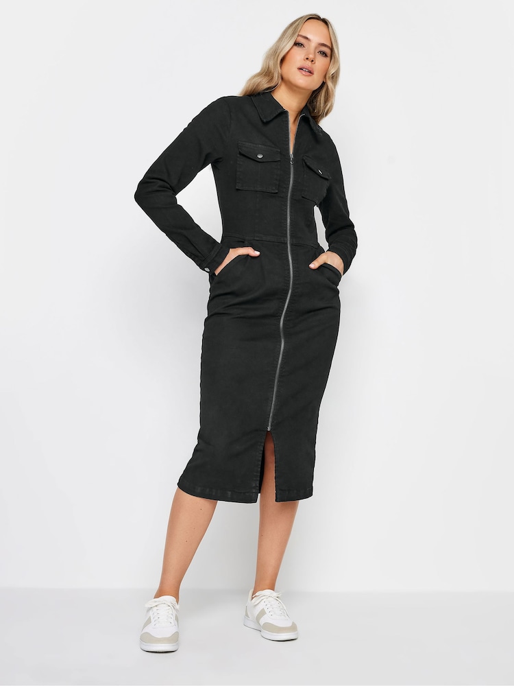 Long Tall Sally Black Green Zip Up Dress - Image 1 of 4