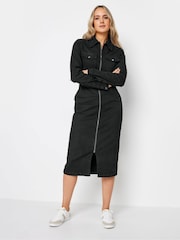 Long Tall Sally Black Green Zip Up Dress - Image 2 of 4