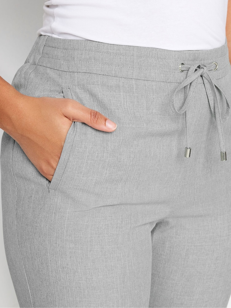 M&Co Grey Regular Relaxed Tapered Trousers - Image 4 of 4