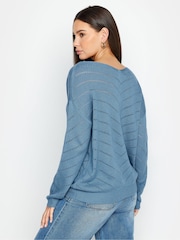 Long Tall Sally Blue Pointelle Jumper - Image 3 of 4