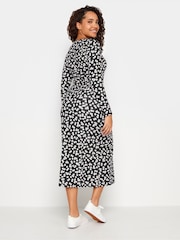 M&Co Black Gathered V-Neck Midi Dress - Image 3 of 4