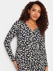 M&Co Black Gathered V-Neck Midi Dress - Image 4 of 4