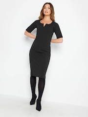 M&Co Black Petite Notch Neck Dress - Image 1 of 5