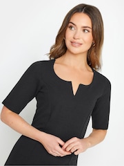 M&Co Black Petite Notch Neck Dress - Image 4 of 5