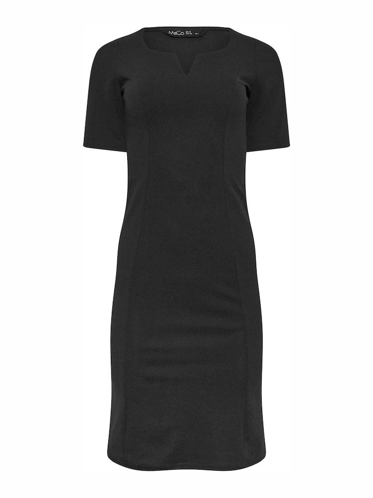 M&Co Black Petite Notch Neck Dress - Image 5 of 5