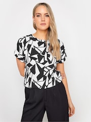 Long Tall Sally Kurzärmelige Bluse mit abstraktem Muster, Tall - Bild 4 von 4