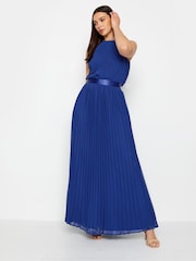 Long Tall Sally Blue Tall Halterneck Pleated Maxi Dress - Image 2 of 4