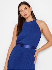 Long Tall Sally Blue Tall Halterneck Pleated Maxi Dress - Image 4 of 4