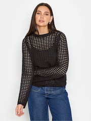 Schwarz - Long Tall Sally Pointelle-Pullover - Bild 1 von 4