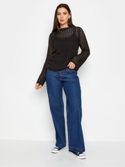 Schwarz - Long Tall Sally Pointelle-Pullover - Bild 3 von 4