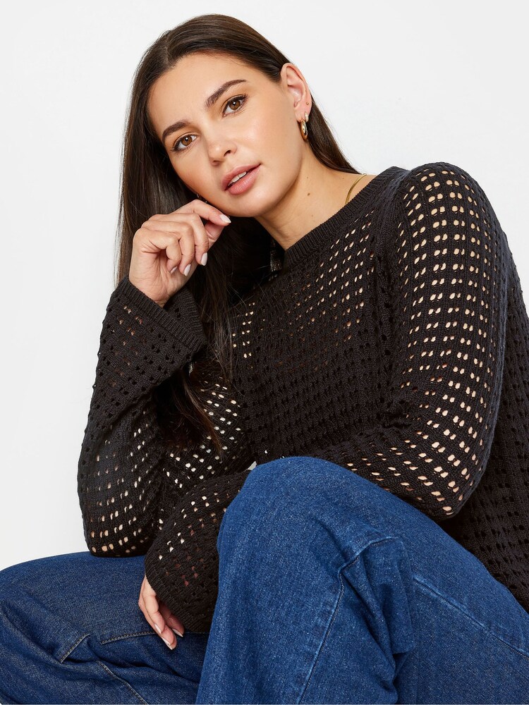 Schwarz - Long Tall Sally Pointelle-Pullover - Bild 4 von 4