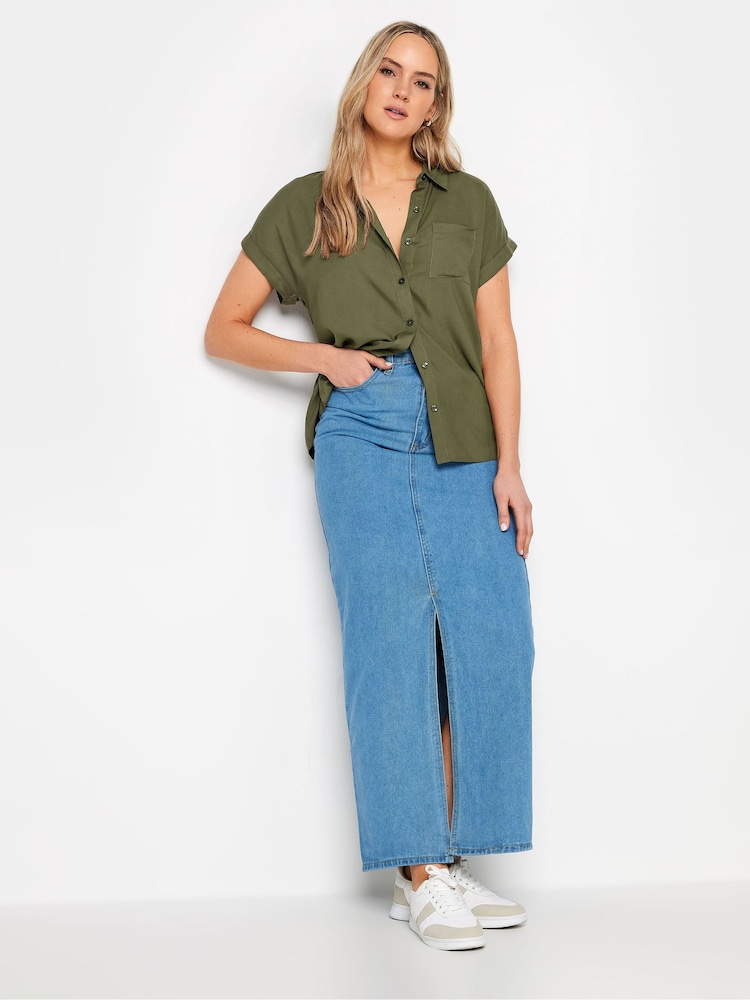 Vert - Chemise Long Tall Sally grande taille à manches courtes - Image 2 of 4