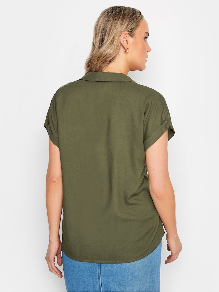 Vert - Chemise Long Tall Sally grande taille à manches courtes - Image 3 of 4