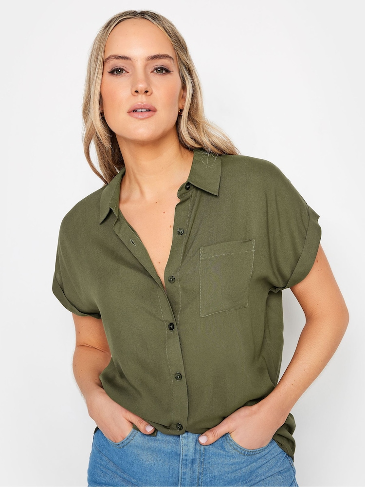 Vert - Chemise Long Tall Sally grande taille à manches courtes - Image 4 of 4