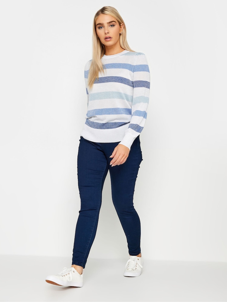 M&Co Cream Stripe Space Dye Jumper - Image 2 of 4