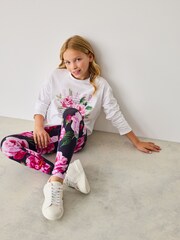 Baker by Ted Baker Navy 100% Cotton Floral Graphic T-Shirt And Legging Set - Image 3 of 8