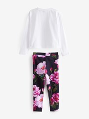 Baker by Ted Baker Navy 100% Cotton Floral Graphic T-Shirt And Legging Set - Image 6 of 8