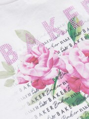 Baker by Ted Baker Navy 100% Cotton Floral Graphic T-Shirt And Legging Set - Image 8 of 8