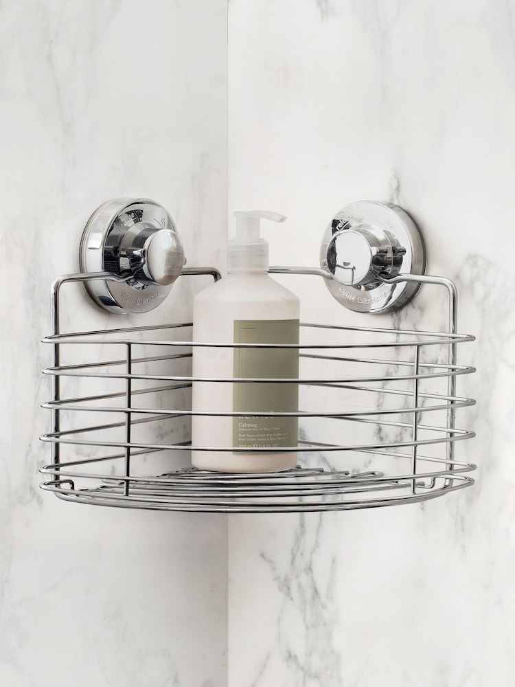 BlissHome Chrome LOCK n ROLL Corner Basket - Image 1 of 3 BlissHome Chrome LOCK n ROLL Corner Basket - Image 1 of 3